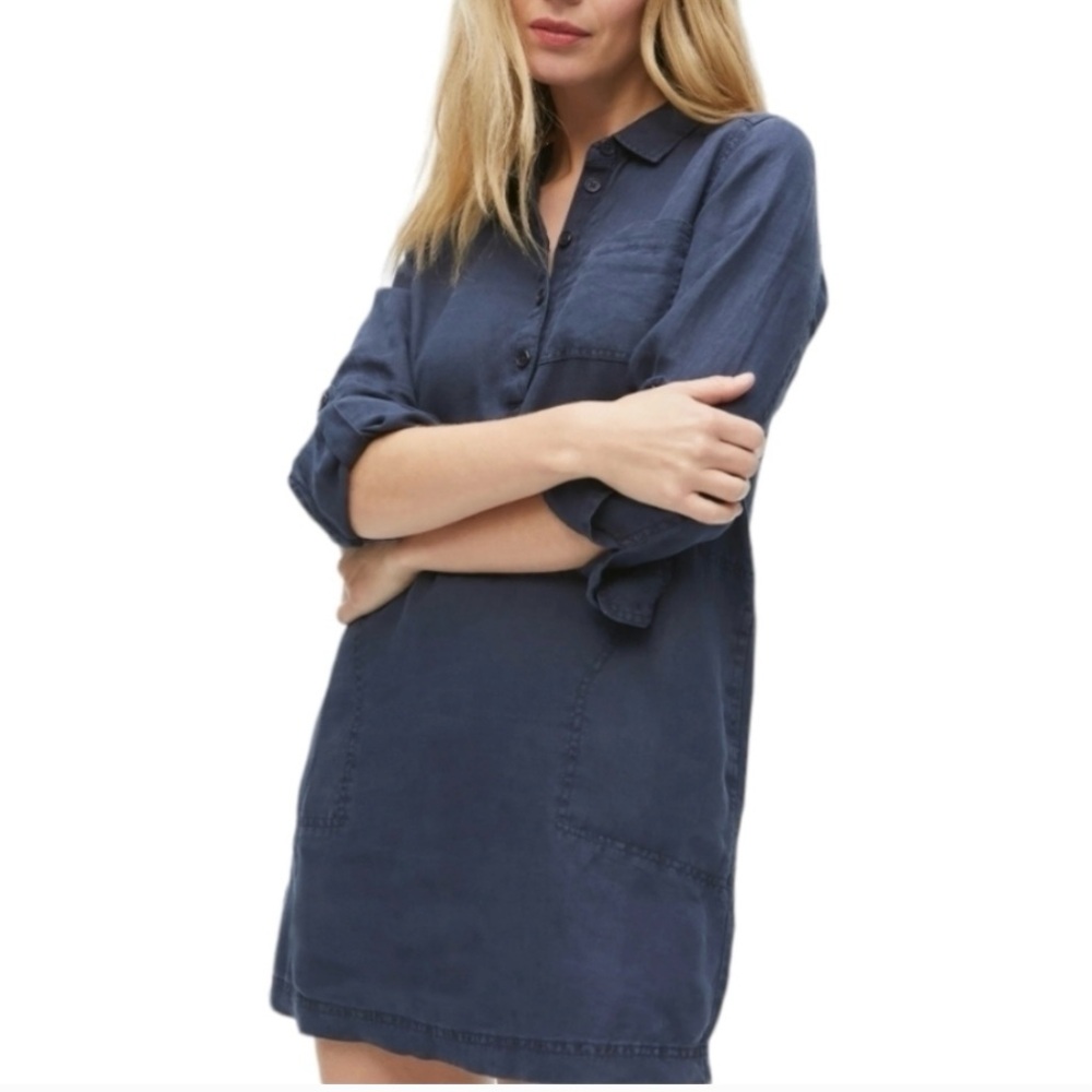 Michael Stars Eleanor Linen Dress in Admiral